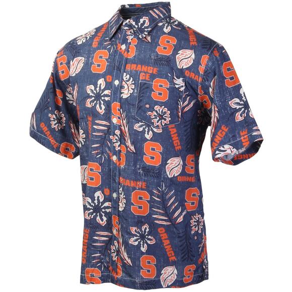 WES & WILLY Syracuse University Orange Men's Vintage Floral Shirt Size Large EUC - Picture 1 of 7